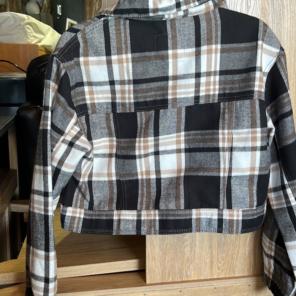 never worn blue notes cropped plaid jacket - Picture 5 of 5